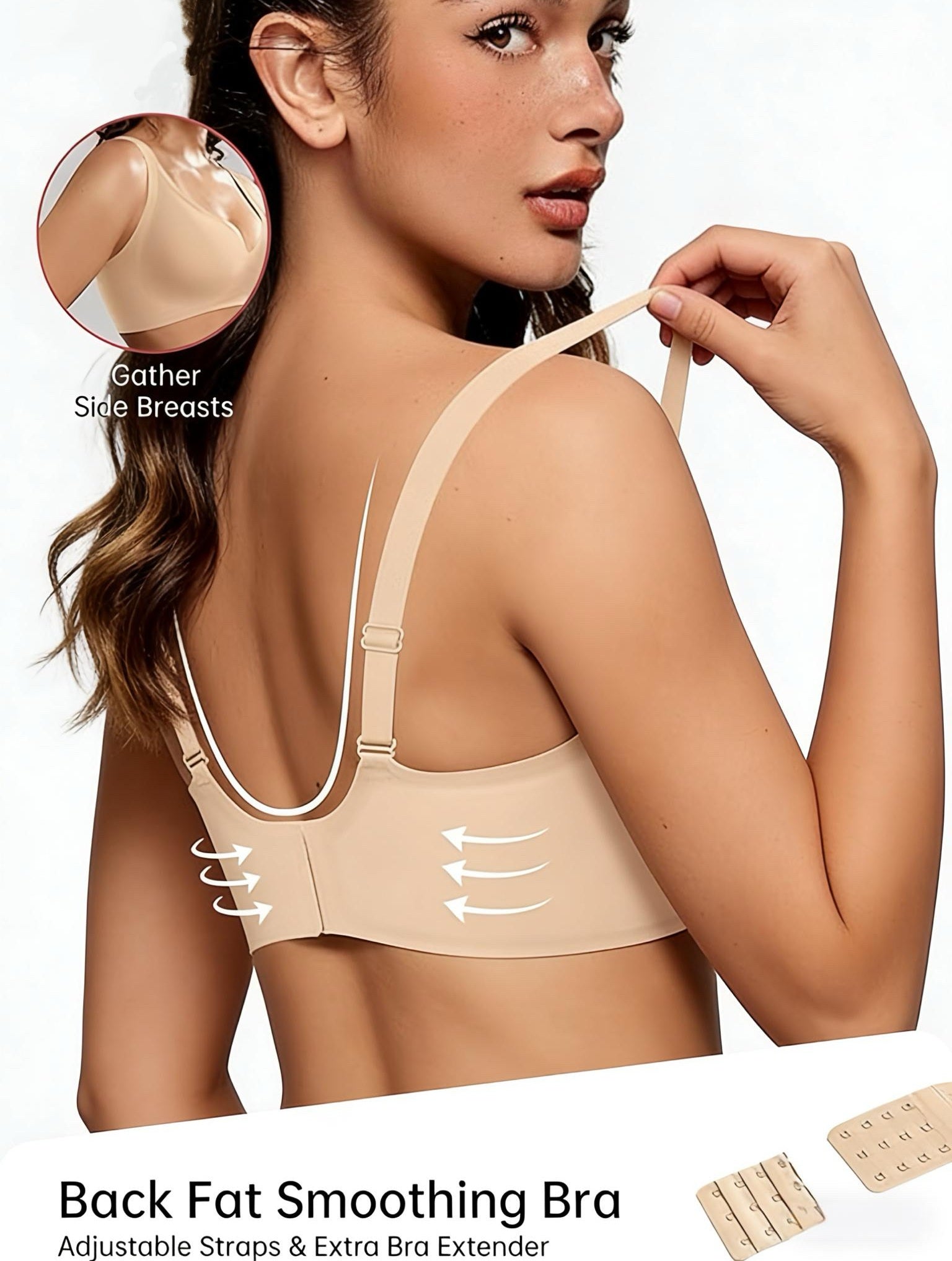 Adarados Women Seamless Wireless Push Up Bras Deep V No Underwire Supportive Everyday Bra Full Coverage Plunge Bralettes