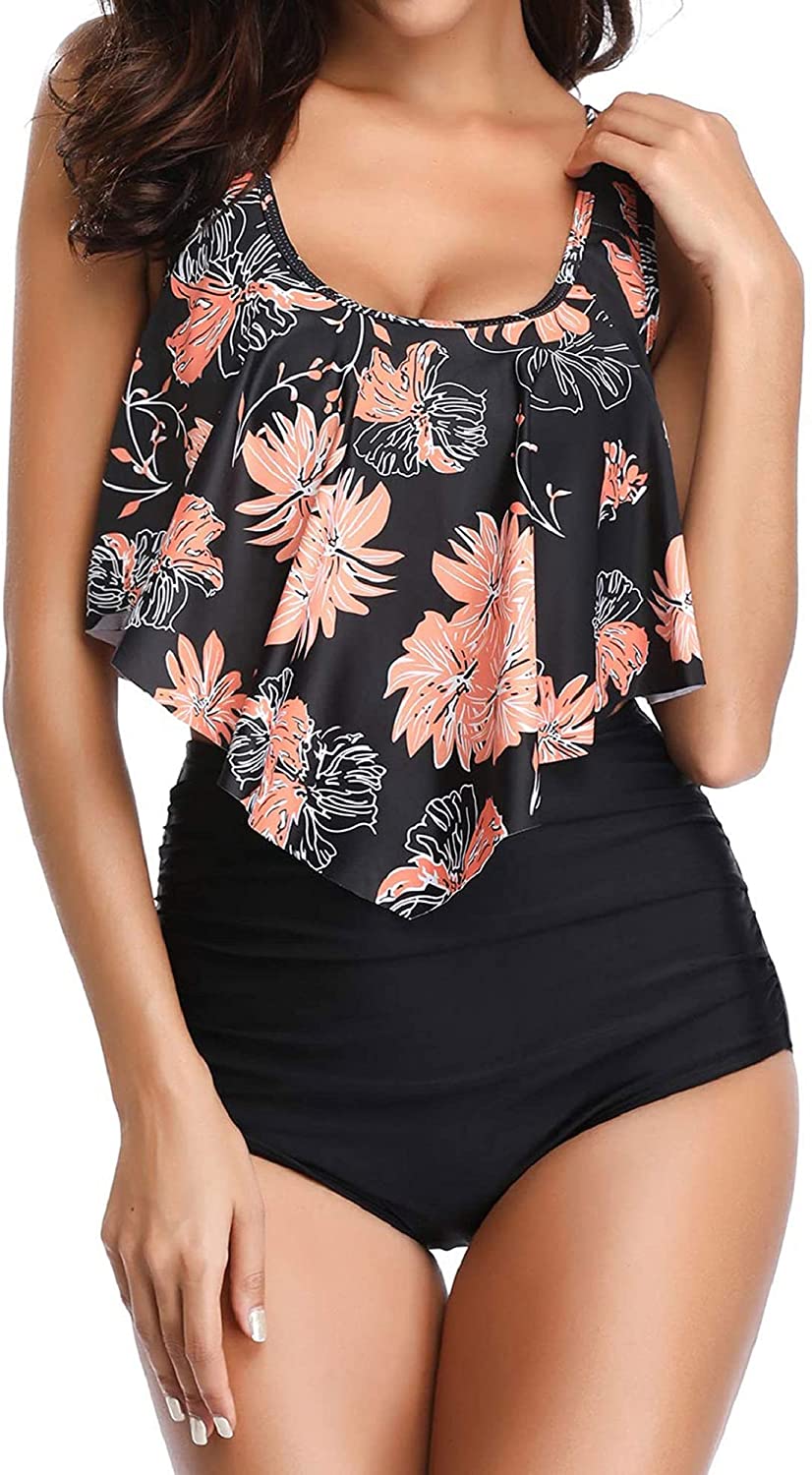 MITALOO Swimsuit Two Pieces Women Bathing Suits Racerback with High Waisted Bottom Tankini Set