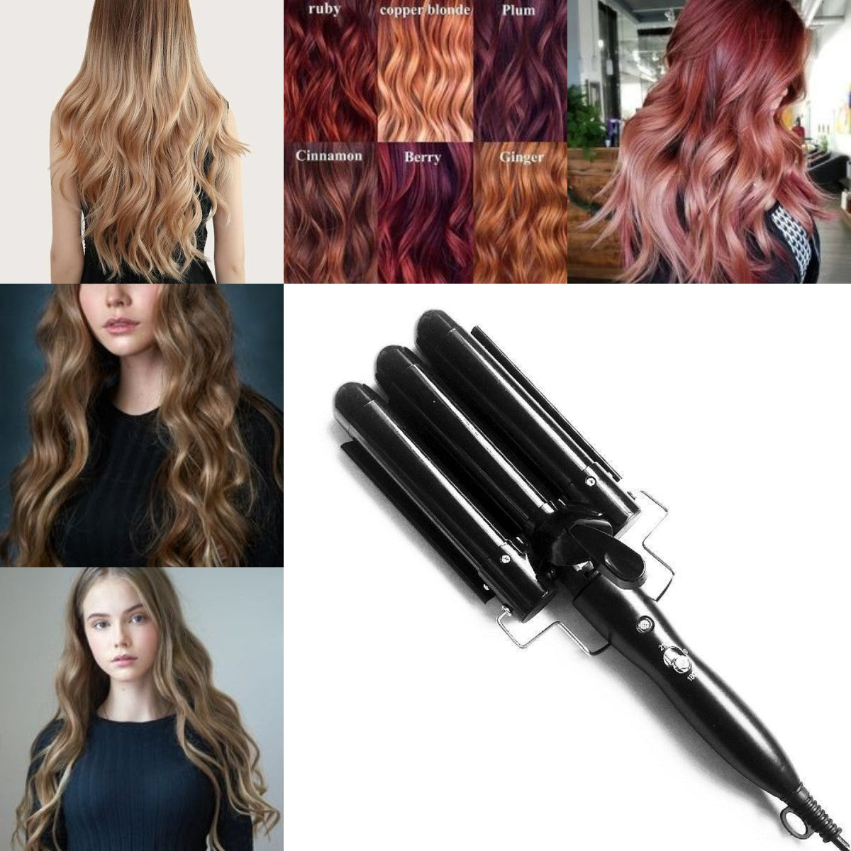 Dopheuor Hair Curling Iron 3 Barrel Wand Temperature Adjustable 25mm Hair Waver Curling Iron for Long or Short Hair Heat Up Quickly Last Long Curling Iron Hair Waver Hot Tools for Women or Girls(Pink)