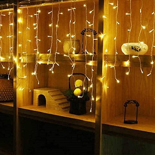 Dopheuor Icicle Fairy Lights 400LED 32.8ft 75Drops 8 Modes Waterproof String Lights for Outdoor Eaves Curtain Christmas Trees Party Decor